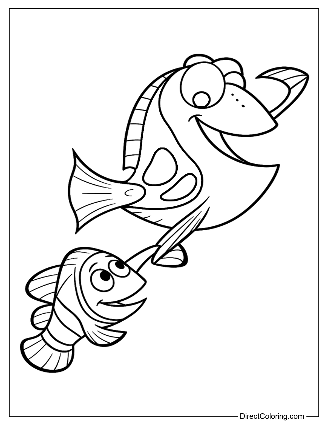 Marlin and Dory Coloring Page Free